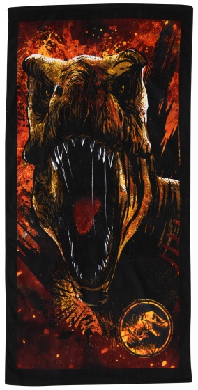 Jurassic World strandlaken oranje/zwart unisex 70 x 140 cm