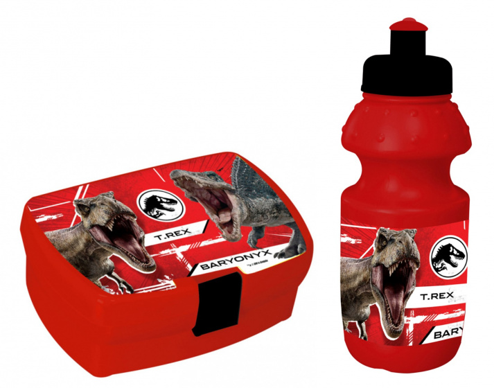 Jurassic World obedová súprava 350 ml chlapčenská červená/čierna 2-dielna