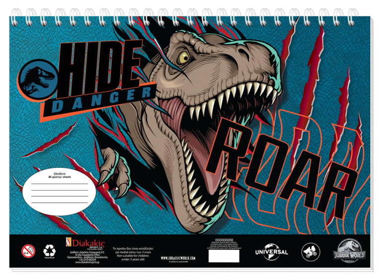Jurassic World kleur en stickerboek 23 x 33 cm papier blauw