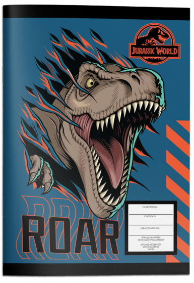 Jurassic World notitieboek jongens 17 x 24 cm papier donkerblauw