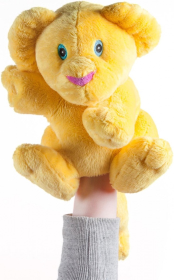 Just4Kids handpop casper en emma 25 cm pluche geel