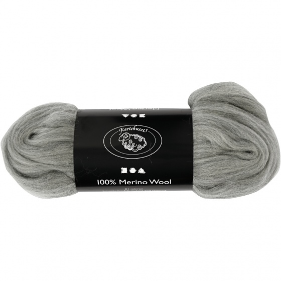 Kartehuset wol merino 21 micron grijs 100 gram per bol