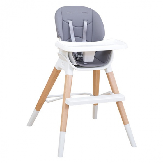 high chair 96 x 60 cm wood white/grey