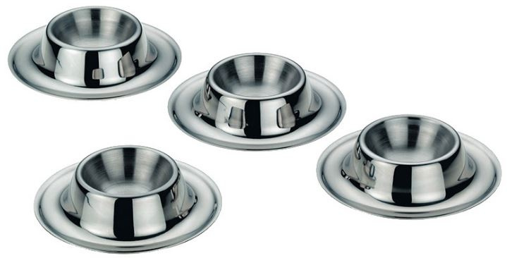 Kela Keuken kalíšok na vajcia Vision 9 x 3,5 cm nerez strieborná 4 kusy
