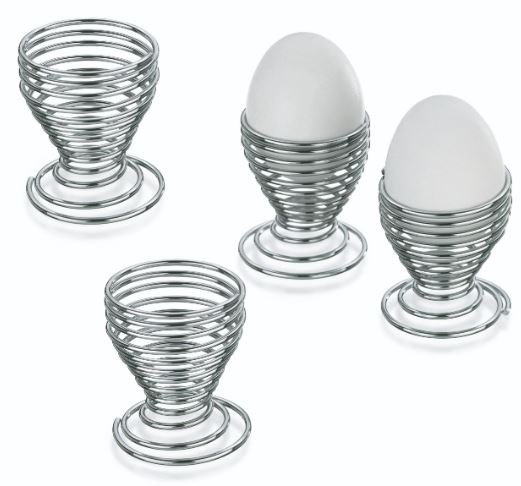 Kela eierdoppen Globul 5 x 6 cm staal zilver 4 stuks Kela eierdoppen Globul 5 x 6 cm staal zilver 4 stuks
