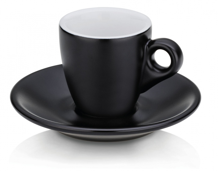 Kela Keuken šálka na espresso Mattia 12 x 6,5 cm keramická čierna 2 kusy