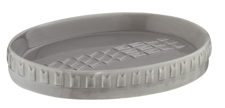Kela držiak na mydlo Lenora 12,5 x 9,5 x 2,5 cm porcelánovo sivý
