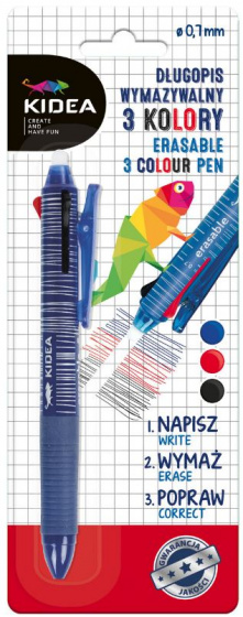 Kidea uitwisbare balpen 15 cm blauw