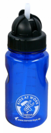 drinking bottle with straw 19 x 6 cm blue