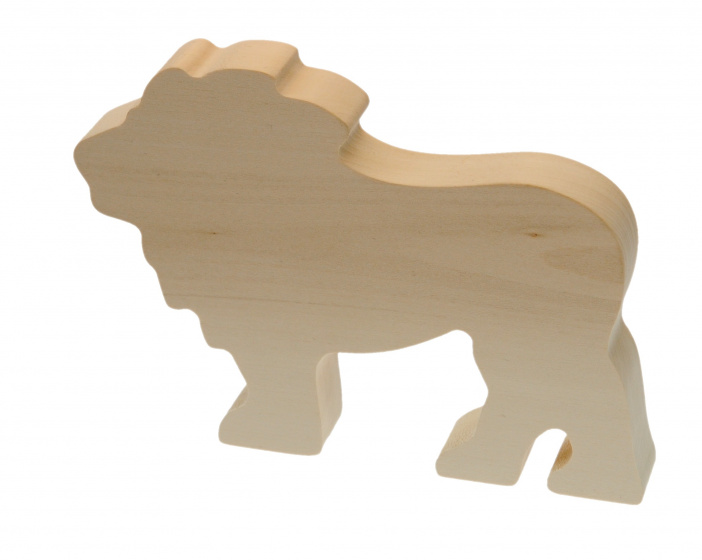 Kids At Work knutseldier leeuw junior 12 cm hout bruin