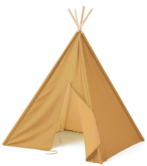 Kid's Concept tipi tent junior 110 x 160 cm polyester/hout geel Kid's Concept tipi tent junior 110 x 160 cm polyester/hout geel