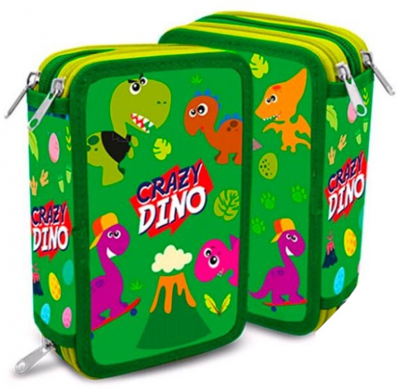 Kids Licensing etui crazy dino 12 x 20 x 6 cm polyester groen