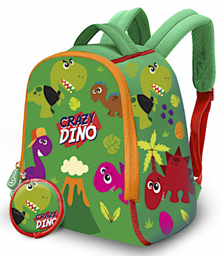 Kids Licensing detský batoh Crazy Dino junior 6 litrov neoprén zelený