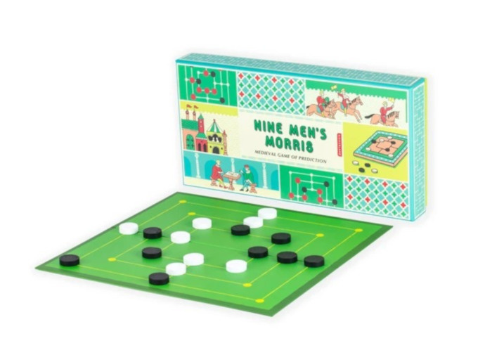 Kikkerland bordspel nine men's morris 30 x 30 cm groen 3 delig