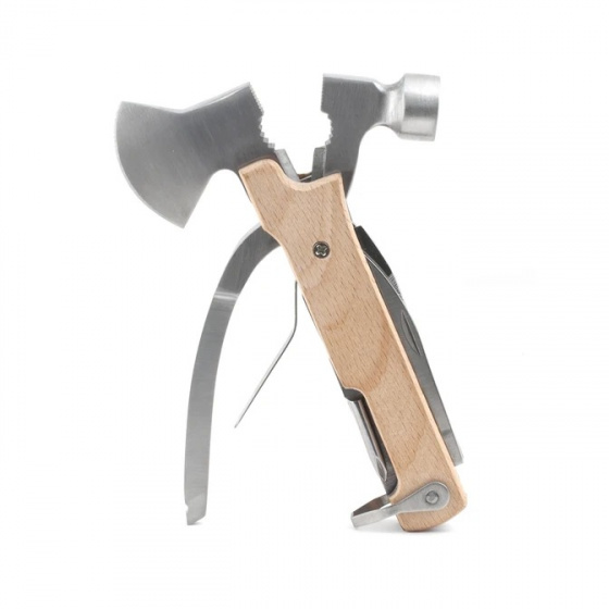multitool Wood Axe 14 x 8 cm wood/stainless steel natural