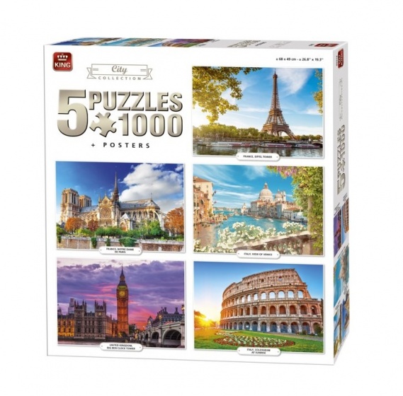 jigsaw puzzle City Collecion 5 puzzles 1000 pieces