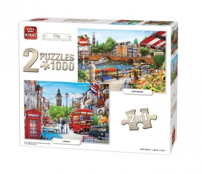 jigsaw puzzle City Illustrated 2 puzzles 1000 pieces