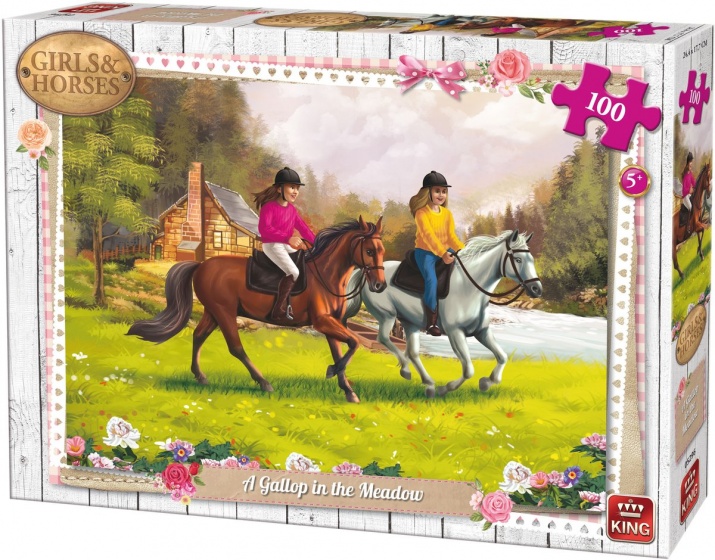 Jigsaw puzzle gallop in the meadow 100 pieces