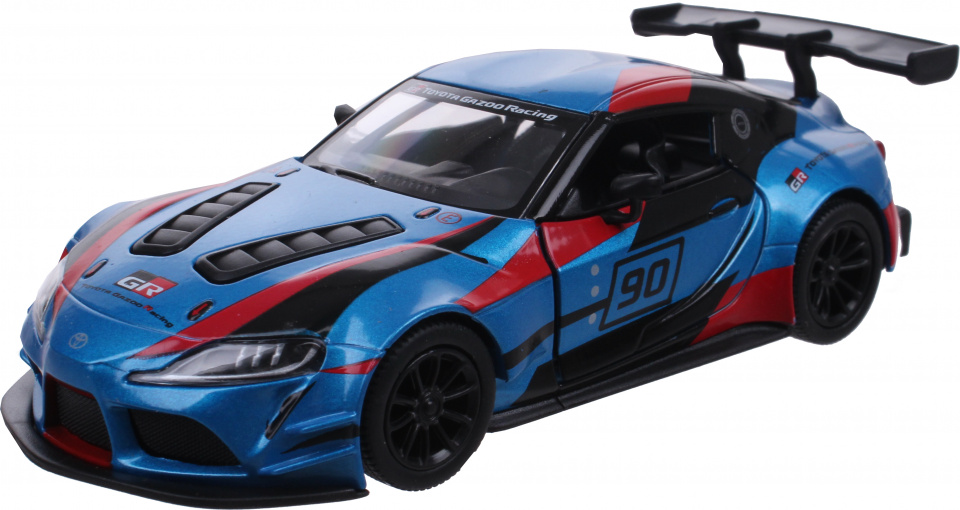 Kinsmart automobil Toyota GR Supra Racing Gazoo 12,5 cm tlakovo liaty modrý