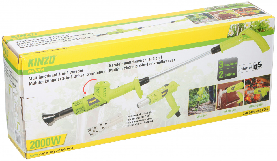 Kinzo onkruidbrander draaibaar 3 in 1 106 x 9 x 16 cm 230V groen Kinzo onkruidbrander draaibaar 3 in 1 106 x 9 x 16 cm 230V groen