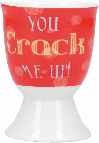 KitchenCraft Kalíšok na vajcia You Crack Me Up! 5 x 7 cm biely/červený porcelán