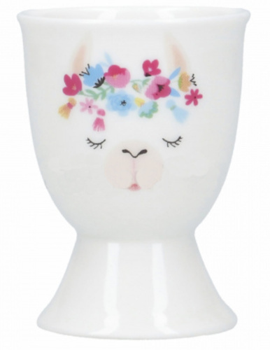 KitchenCraft pohár na vajíčka lama 12 x 17 x 22 cm porcelánová biela