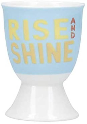 KitchenCraft pohár na vajíčka RIse & Shine 12 x 17 x 22 cm porcelánovo modrý