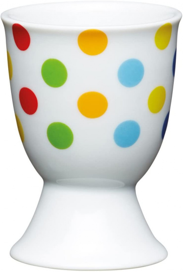 KitchenCraft pohár na vajíčka bodky 12 x 17 x 22 cm porcelánová biela