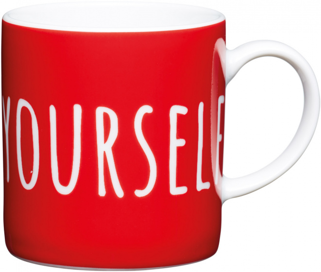 KitchenCraft šálka na espresso Yourself 80 ml porcelánovo červený
