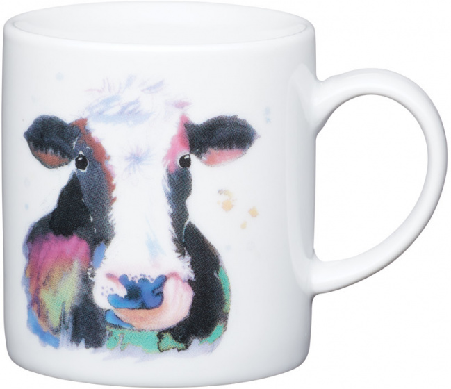 KitchenCraft šálka na espresso Krava 80 ml porcelánová biela/čierna