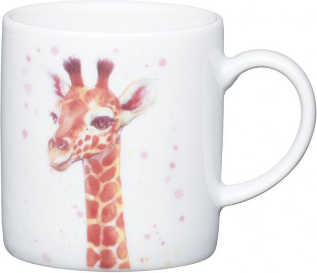 KitchenCraft šálka na espresso Žirafa 80 ml porcelánová biela