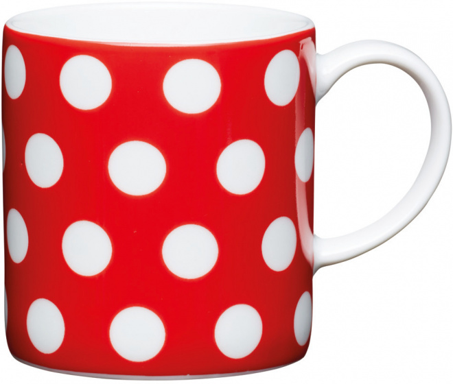 KitchenCraft šálka na espresso Red Polka Dot 80 ml červený porcelán