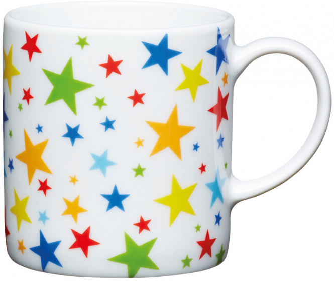 KitchenCraft šálka na espresso hviezdičky 80 ml porcelánový biely