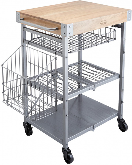 KitchenCraft kuchyňský vozík 51 x 90 cm dřevo přírodní 3dílný
