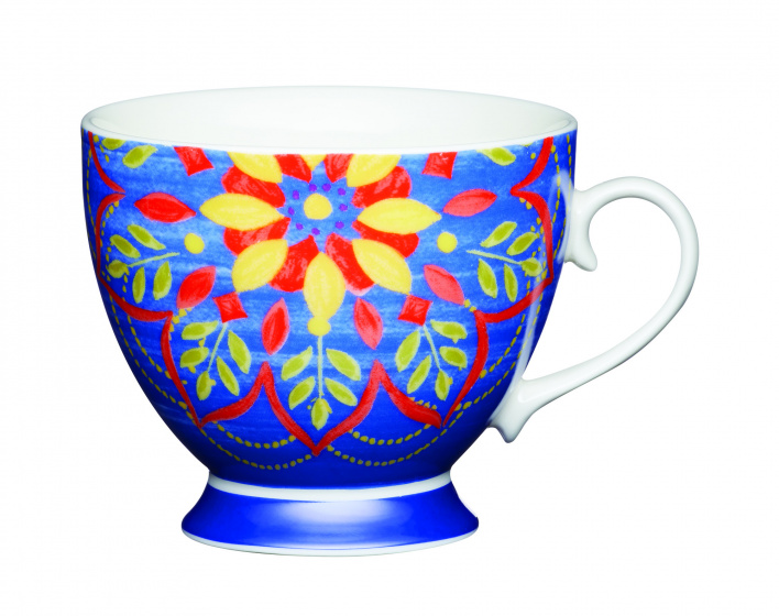 KitchenCraft hrnček Bone China 400 ml porcelánový modrý