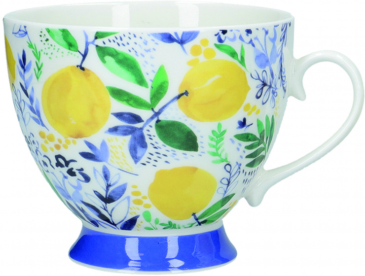 KitchenCraft hrnček Bone China 400 ml porcelánový žltý/modrý