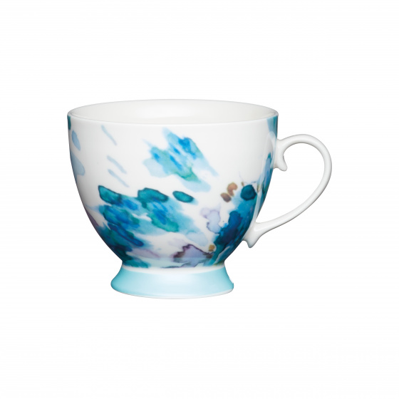 KitchenCraft hrnček Bone China 400 ml porcelánový bielo/modrý