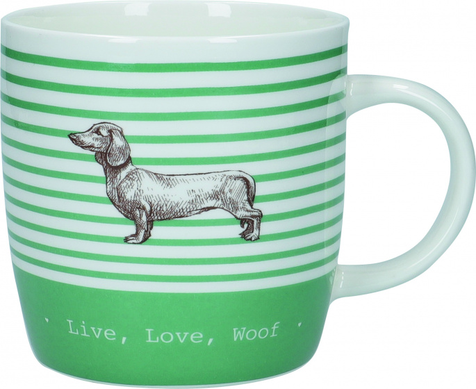 KitchenCraft hrnček Dog Fine Bone China 425 ml porcelán zelený
