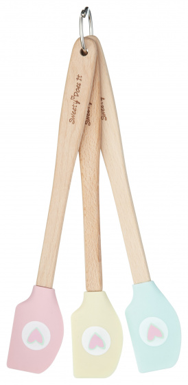 KitchenCraft špachtle 20,5 cm kremík/drevo 3 kusy
