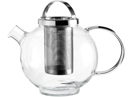 KitchenCraft čajník La Cafeti?re Darjeeling 600 ml sklenená strieborná