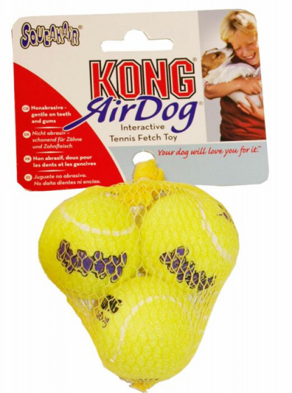 Kong tenisová loptička Squeakair 5 cm filc žltá 3 kusy