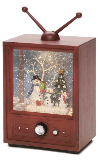 Konstsmide LED snehová guľa 3000K IP20 12,5 x 21,5 cm hnedá