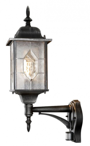 Konstsmide wandlamp Milano sensor 53 cm E27 aluminium zwart Konstsmide wandlamp Milano sensor 53 cm E27 aluminium zwart