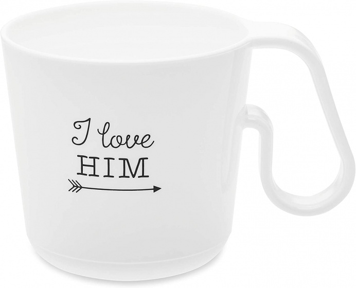 Koziol hrnček Maxx I Love Him 350 ml 9,5 x 8,9 cm biely