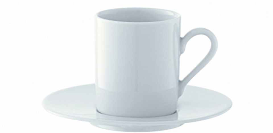 L.S.A. šálky a podšálky na espresso 90 ml porcelán biely 4 kusy