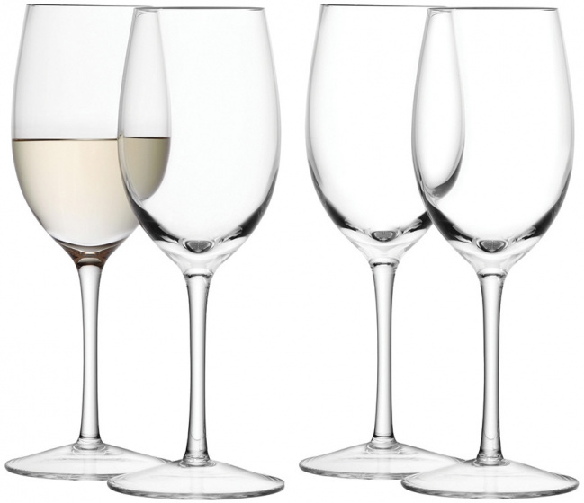 L.S.A. poháre na víno Biele víno 260 ml pohár transparentný 4 kusy