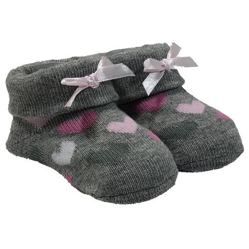 baby socks Hearts in giftbox newborn grey