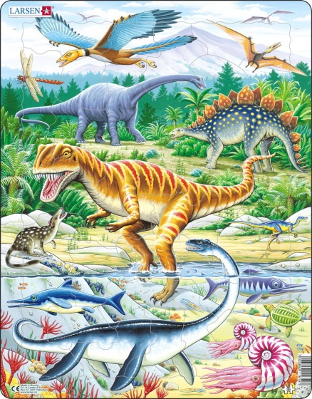 Larsen legpuzzel maxi dinosauriërs junior karton 35 stukjes