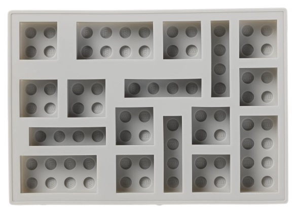 LEGO miska na ľadové kocky 17 x 12 x 1,8 cm silikónovo šedá