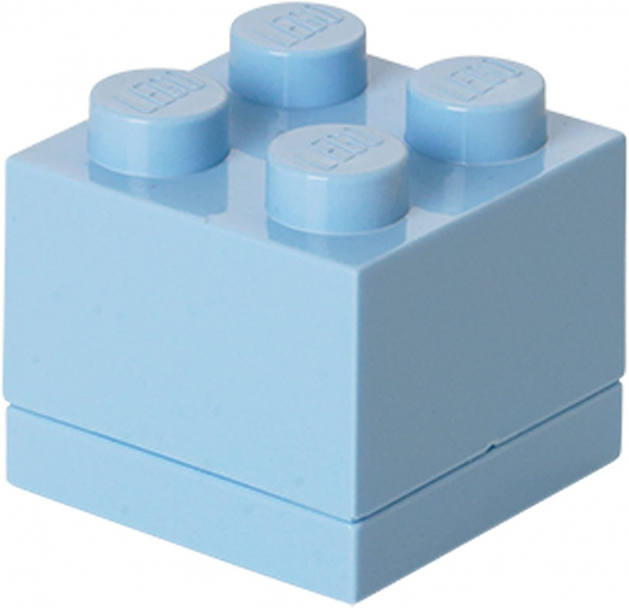 LEGO mini opbergsteen 4 noppen 4,6 x 4,3 cm pp lichtblauw